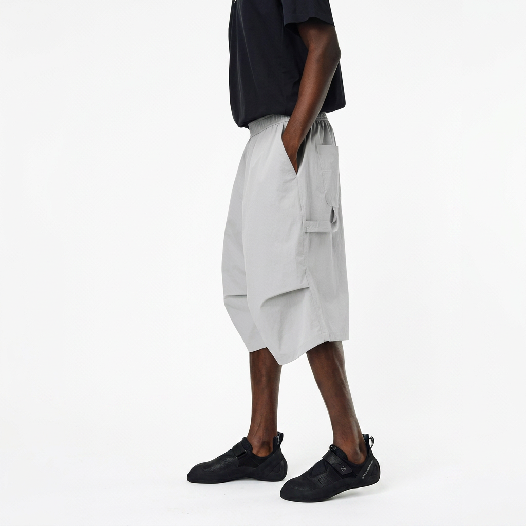 Drop Knee Shorts - Fog Grey