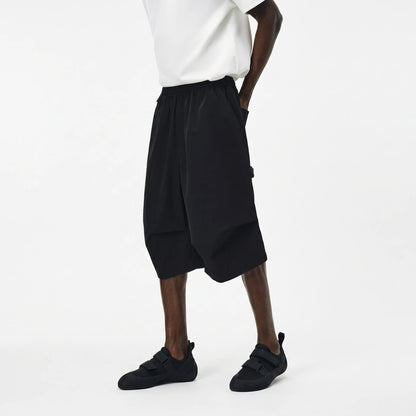 Drop Knee Shorts - Charcoal Black